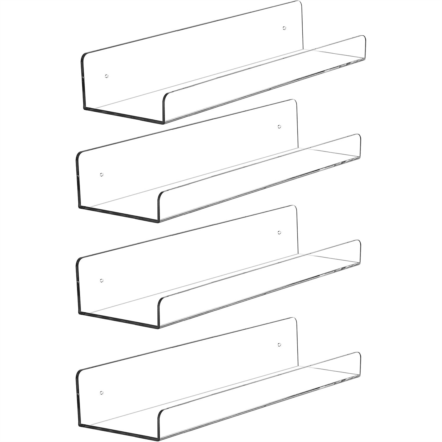 Pop Display Shelf - 4 Pack Clear Acrylic Floating Shelves