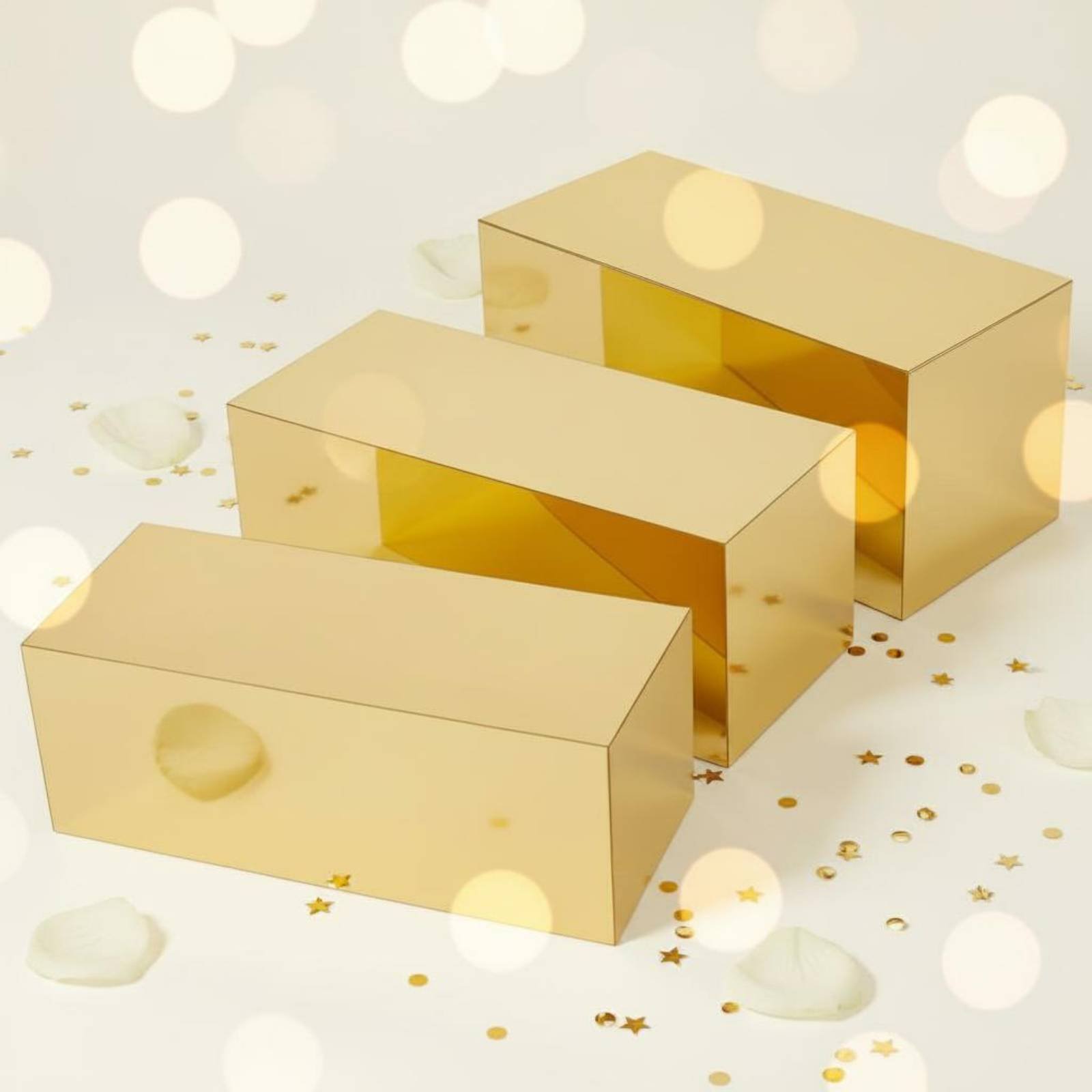 3 Pieces Gold Acrylic Display  - Display Risers Set avis et prix