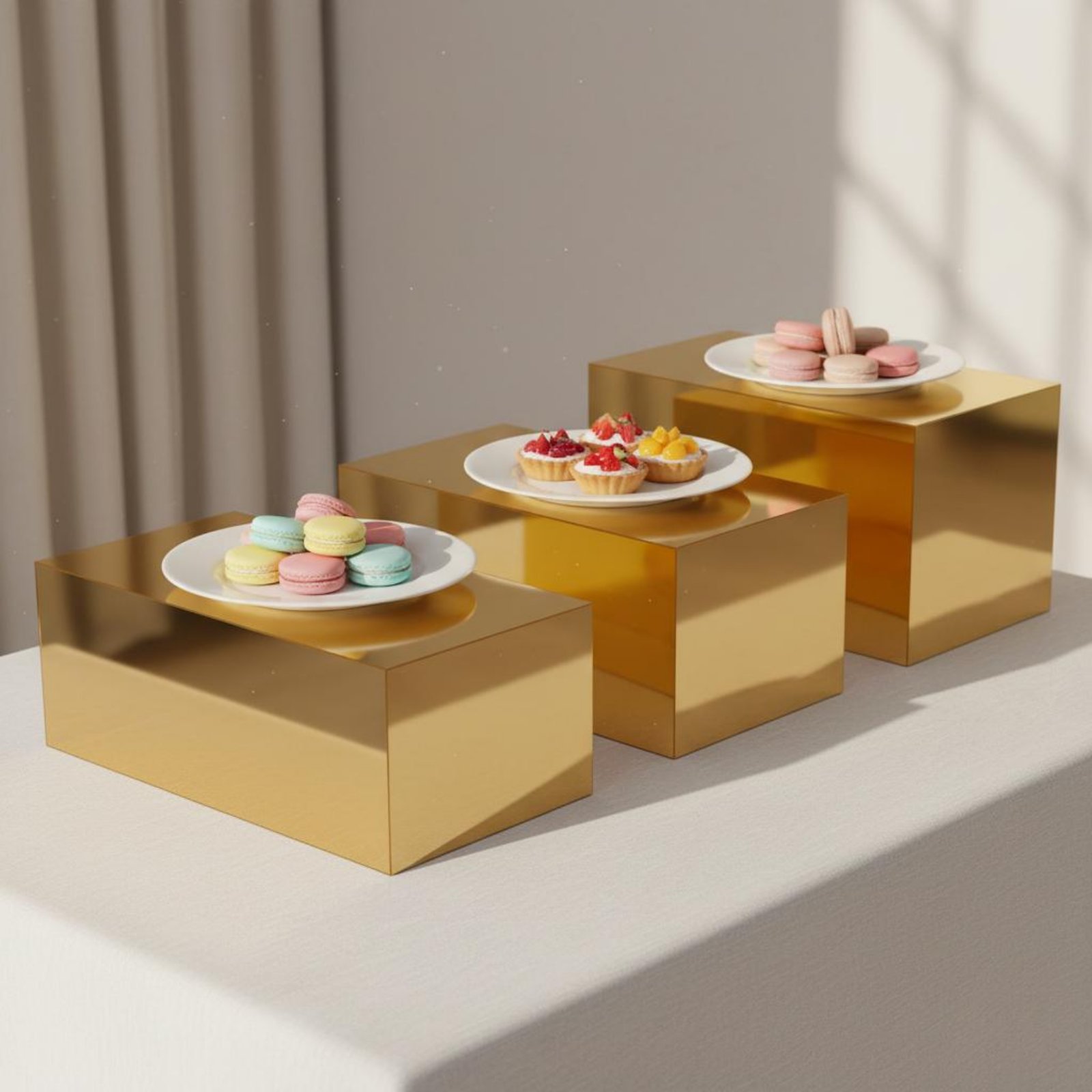 3 Pieces Gold Acrylic Display  - Display Risers Set avis et prix