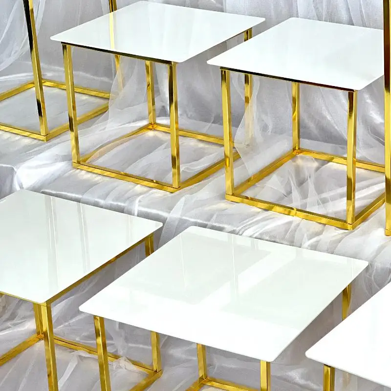 12-20 PCS Luxury Gold Frame Wh - Display Risers Set avis et prix