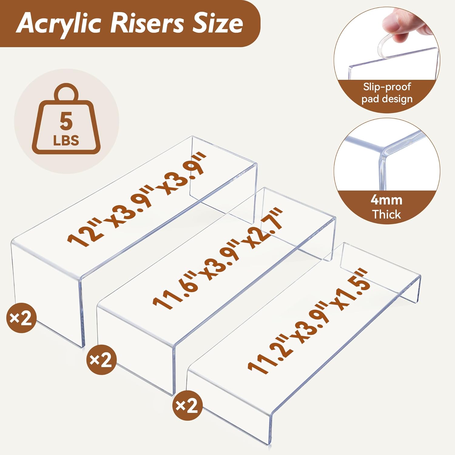 Acrylic Display Risers, 2 Set  - Display Risers Set avis et prix
