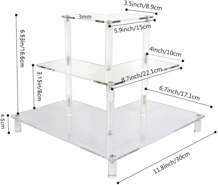 3 Tier Acrylic Display Riser,  - Pop Display Shelf avis et prix