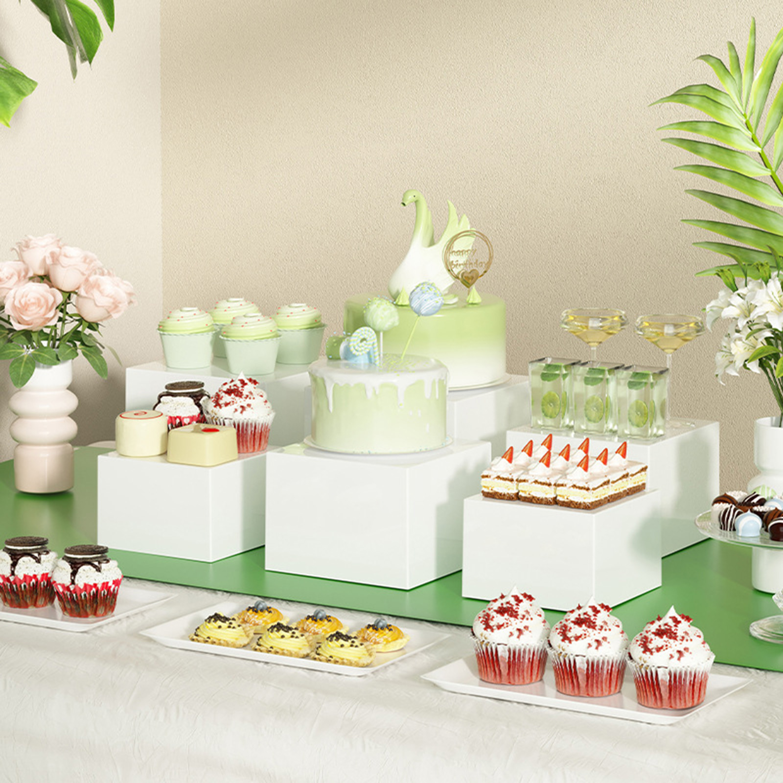 6x Acrylic Buffet Riser Desser - Display Risers Set avis et prix