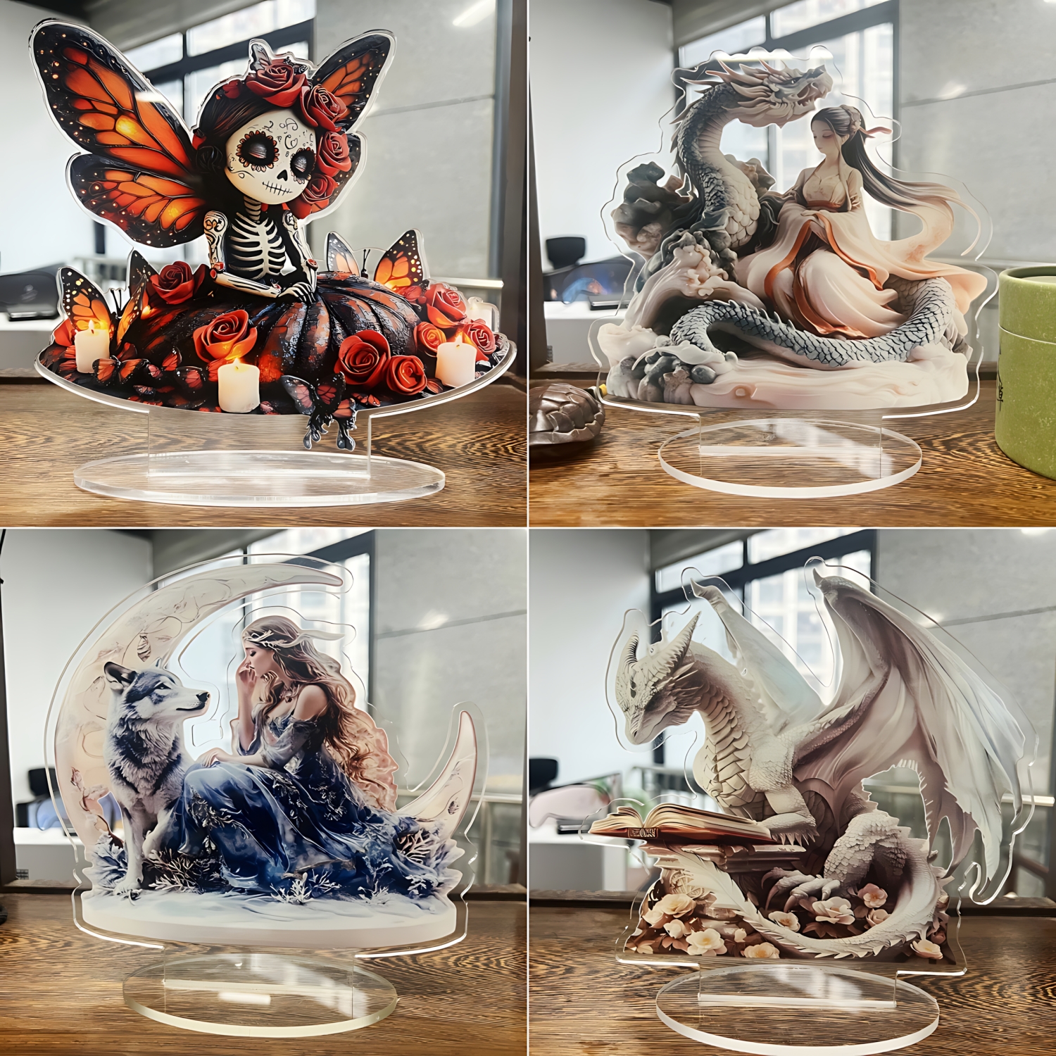 Male Lion Statue,2D Flat Anima - Display Case Acrylic avis et prix