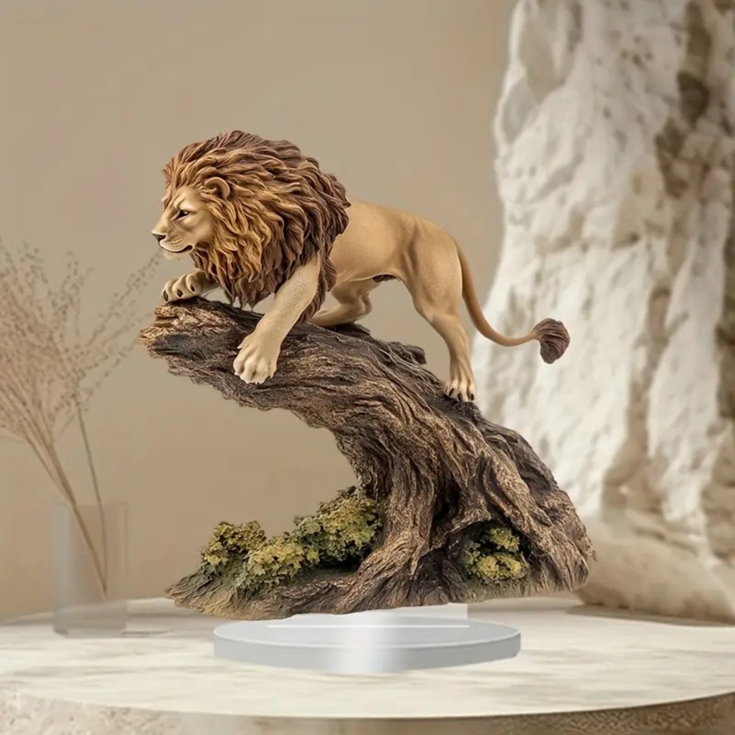 Male Lion Statue,2D Flat Anima - Display Case Acrylic avis et prix