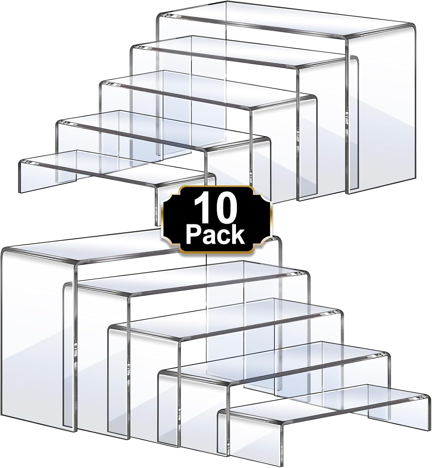 10 Pcs Acrylic Risers Set, 5 S - Display Risers Set avis et prix