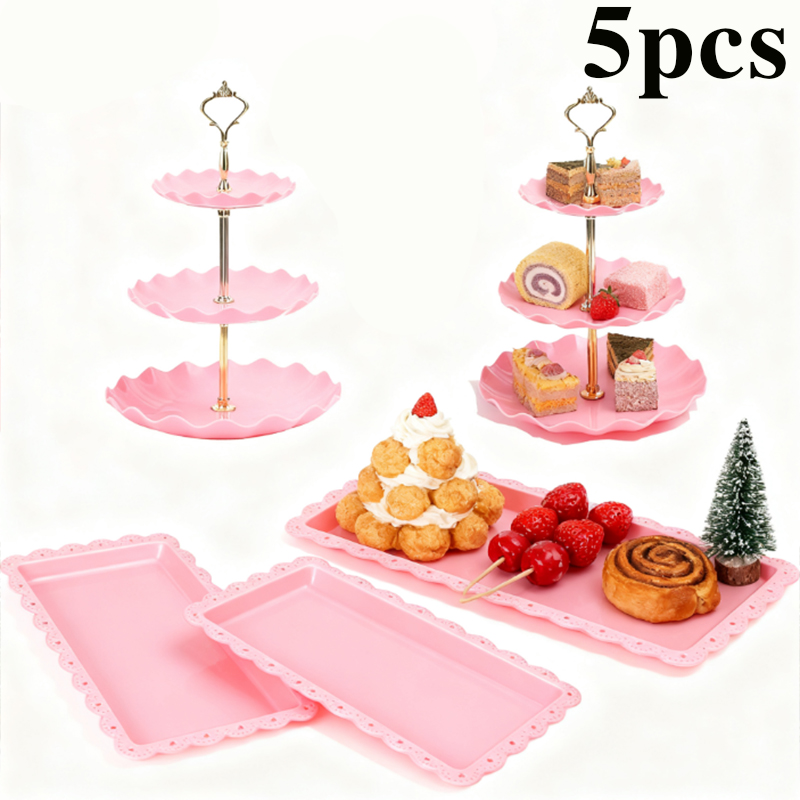 2/5pcs luxury pink cake rack d - Display Risers Set avis et prix