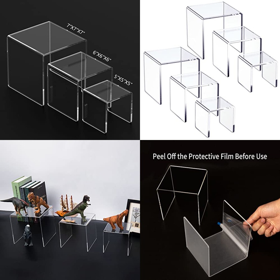 Clear Acrylic Display Risers 2 - Display Risers Set avis et prix
