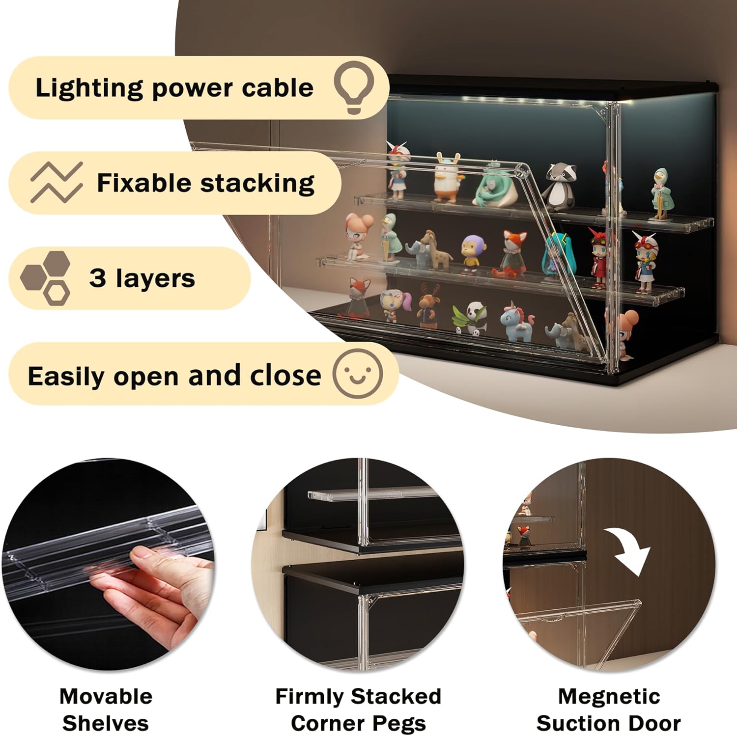 3-Tier Stackable LED Display C - Display Case Acrylic avis et prix