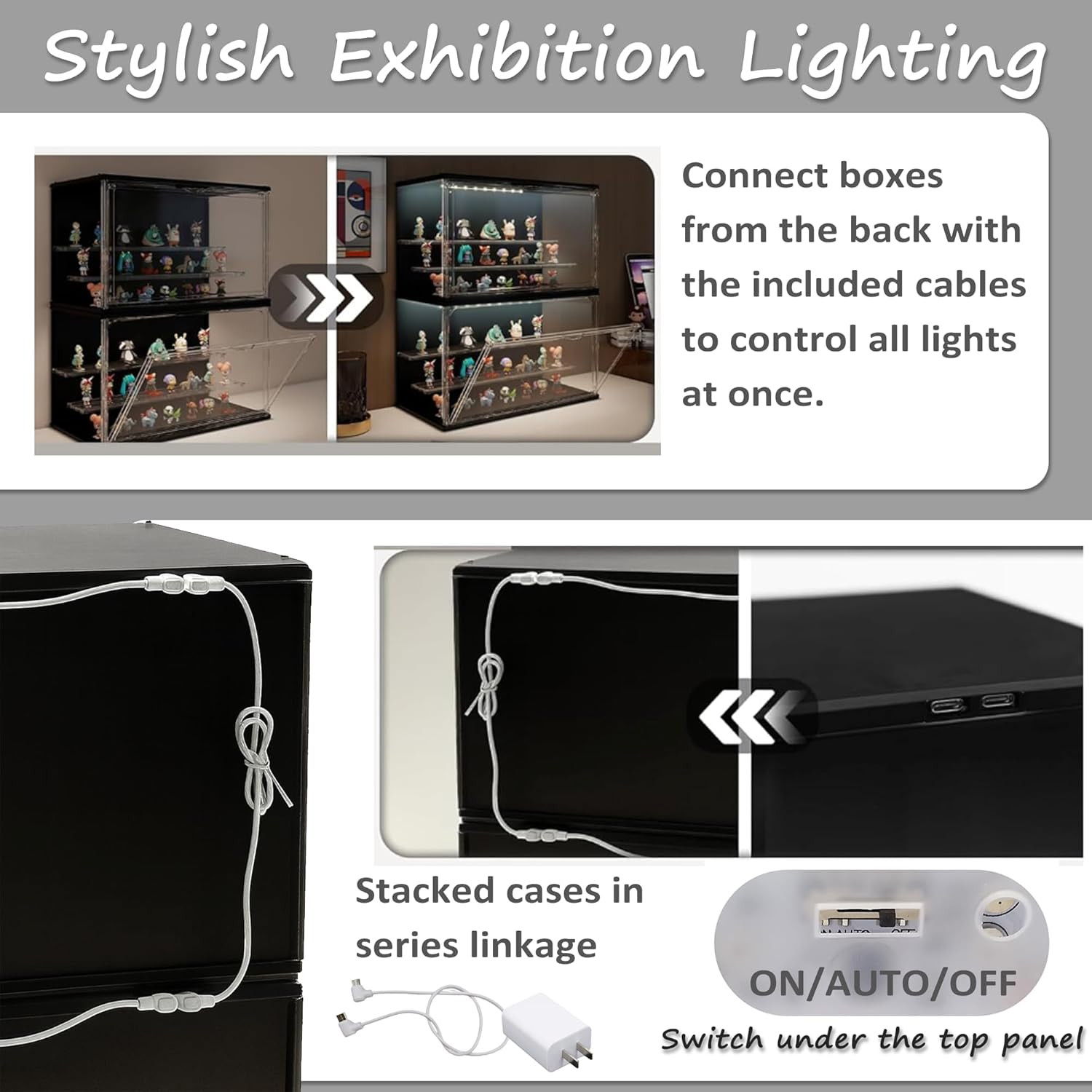 3-Tier Stackable LED Display C - Display Case Acrylic avis et prix